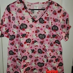 Nwt Hello kitty Scrub top size large